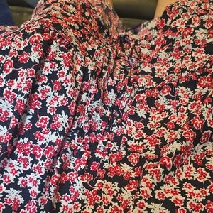 GAP Floral Blouse in Red and Black